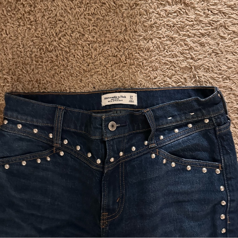 Mid rise straight studded jeans - Picture 6 of 7